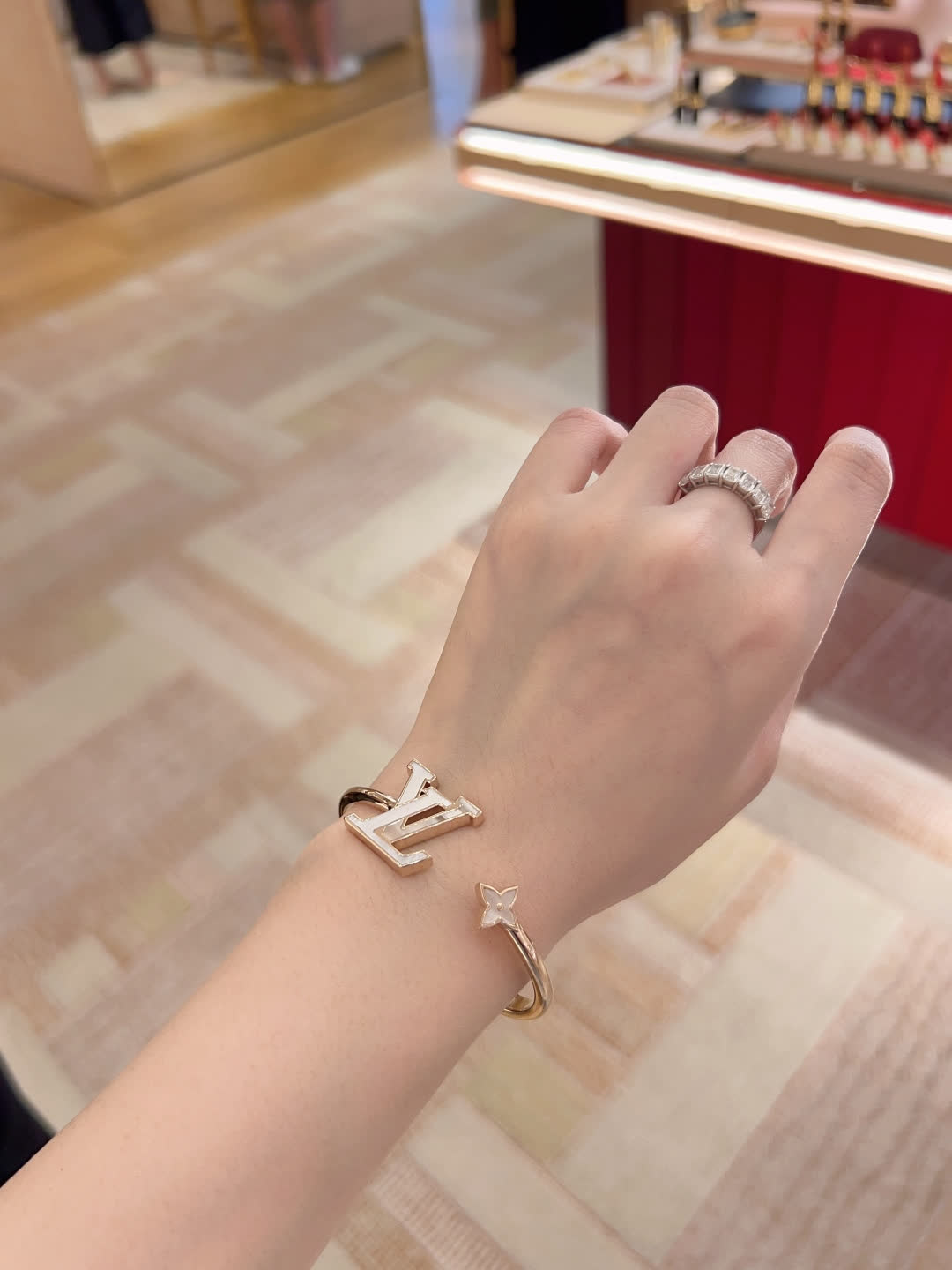 Louis Vuitton Gold Tone Monogram Bracelet